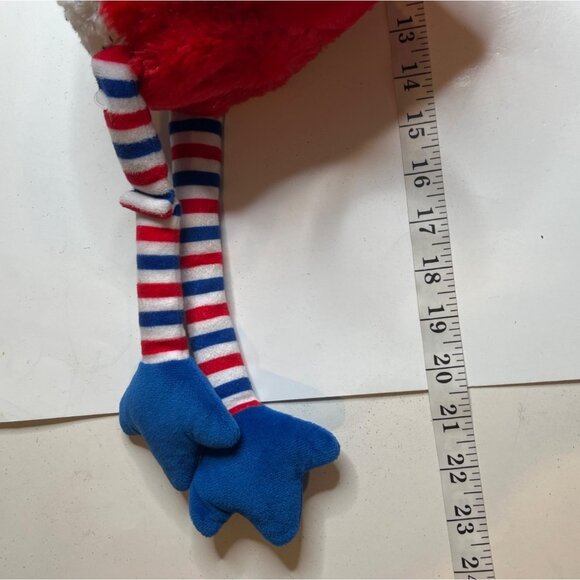 Red & Blue DanDee Collectors Choice Flamingo Plush Toy With Striped Legs C34 - Picture 4 of 8